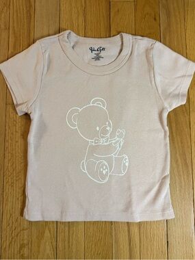 Brandy Melville Pink Teddy Bear Short Sleeve Tee